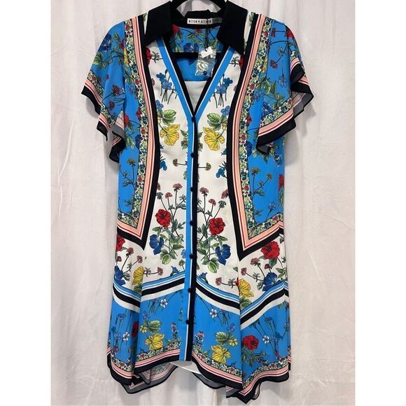 Alice + Olivia Women's Multicolor Printed Tunic Dress Size XS NWOT - Picture 5 of 11